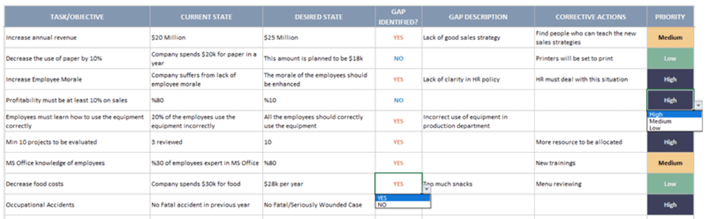 determine the importance of issues in gap analysis