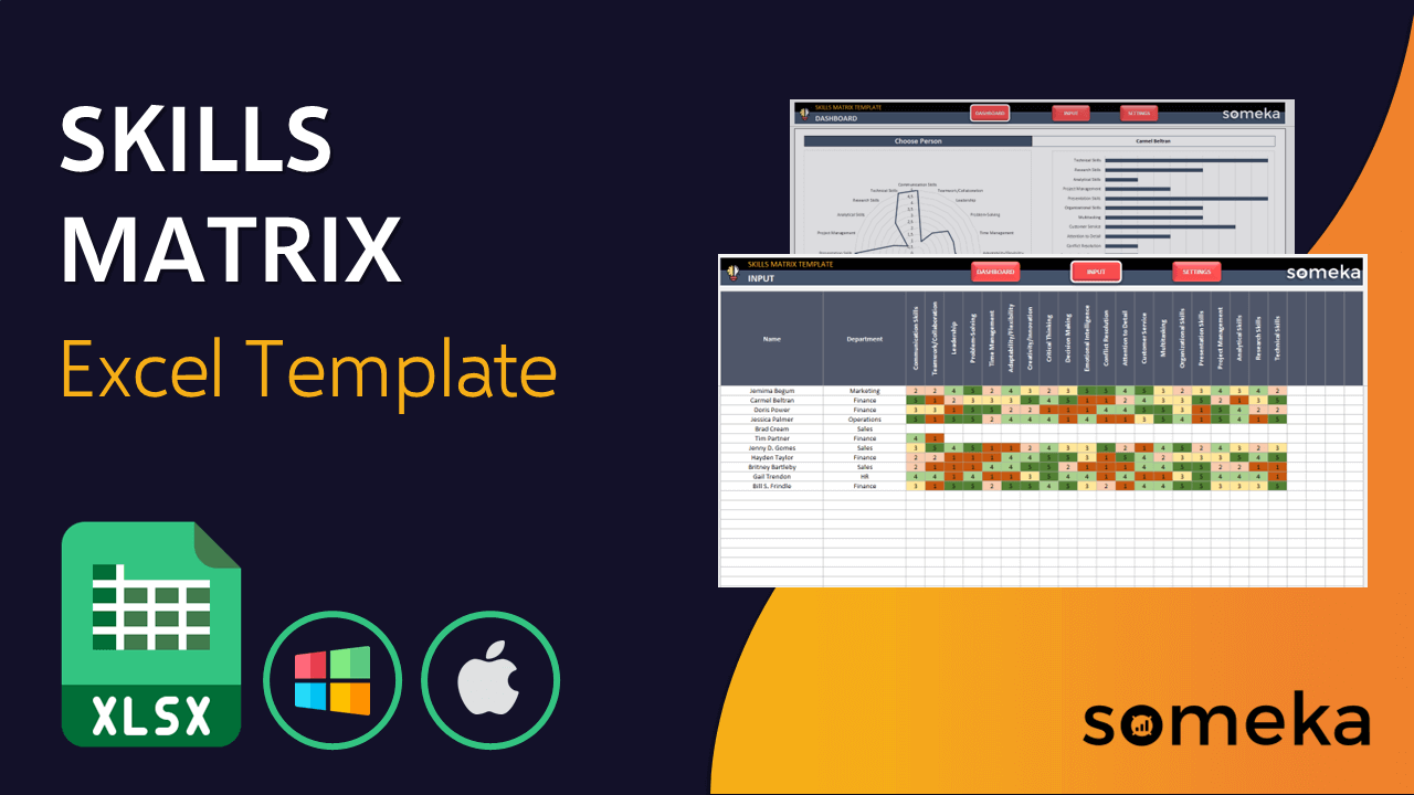 Skills Matrix Template – Someka Excel Template Video