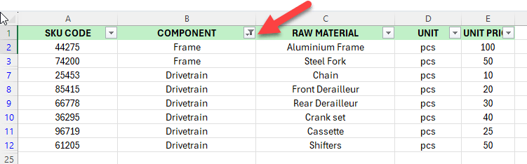 Filters preventing unhides in excel