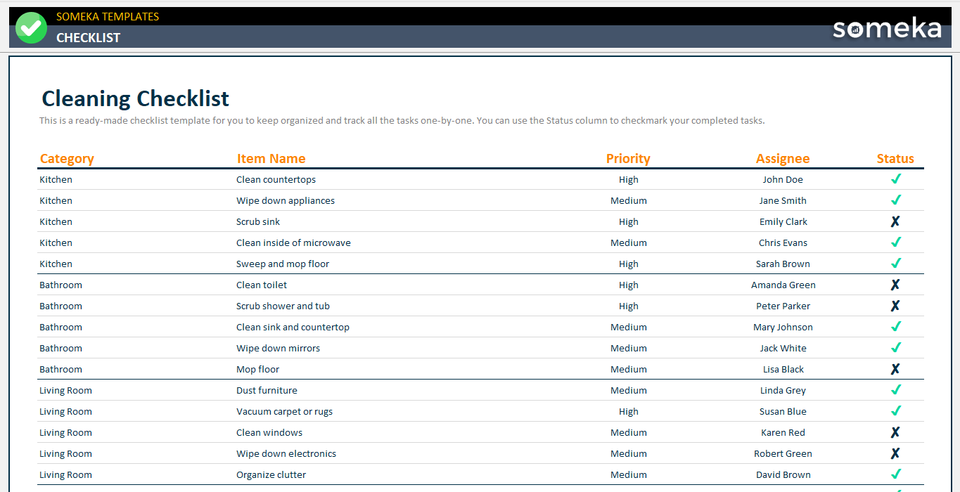 Cleaning-Checklist-Someka-Example-SS1