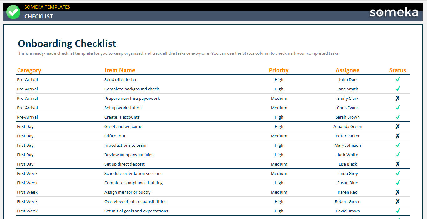Onboarding-Checklist-Someka-Example-SS1
