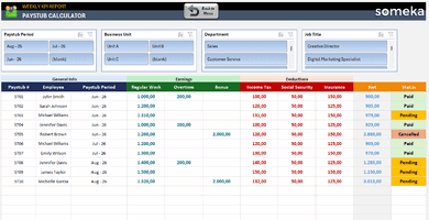 Paystub Excel Template