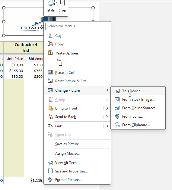 Bidding Evaluation Sheet