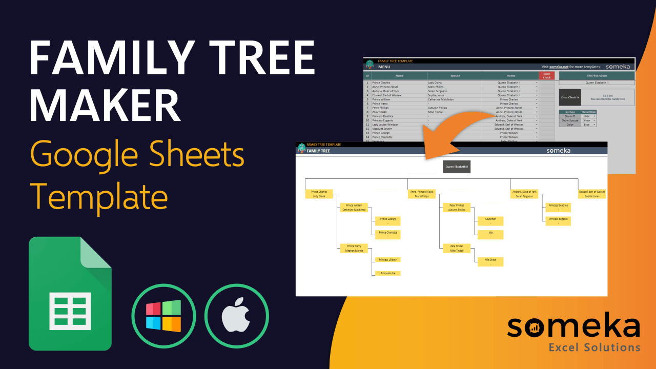 Family Tree Google Sheets Template - Someka Video Cover