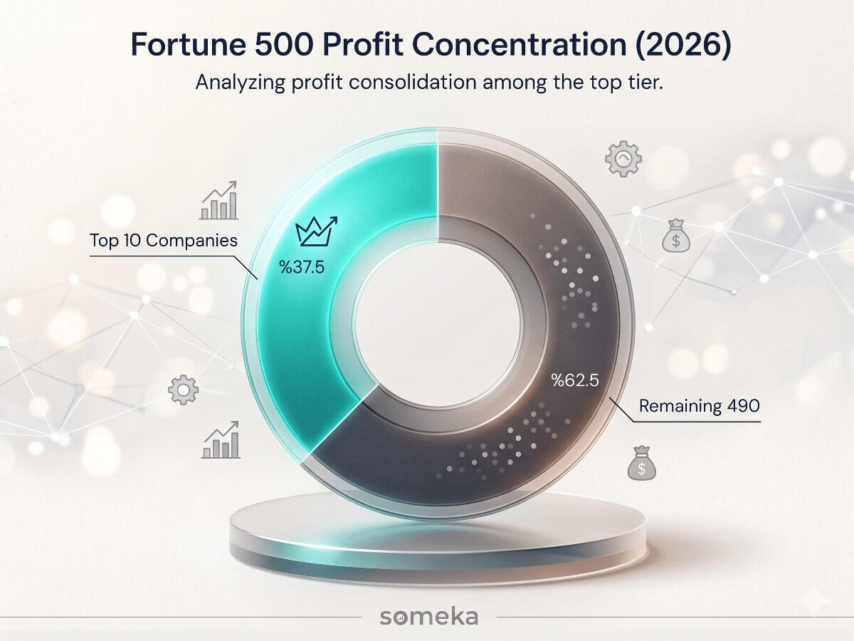 Fortune 500 kar dağılımı pasta grafiği